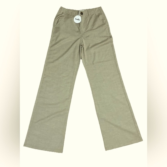 Tan Wide Leg High-Waisted Pants - Picture 4 of 5